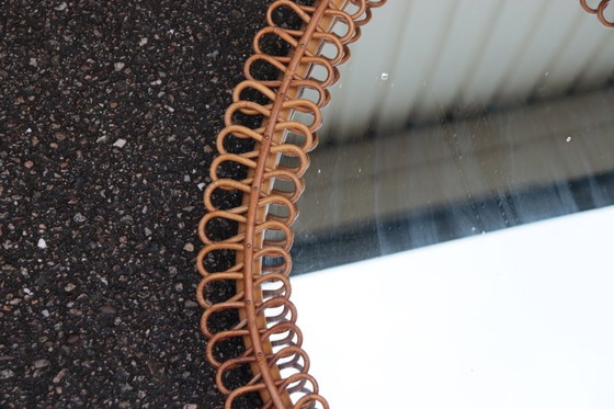 Image 1 of Grande specchio in rattan di Franco Albini, Italia, 1960