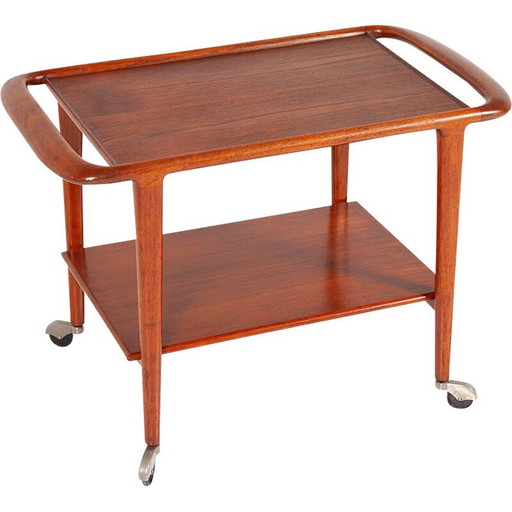 Vintage teak drinks cart by Niels Otto Moller for JL Moller Furniture Factory, Denmark 1960