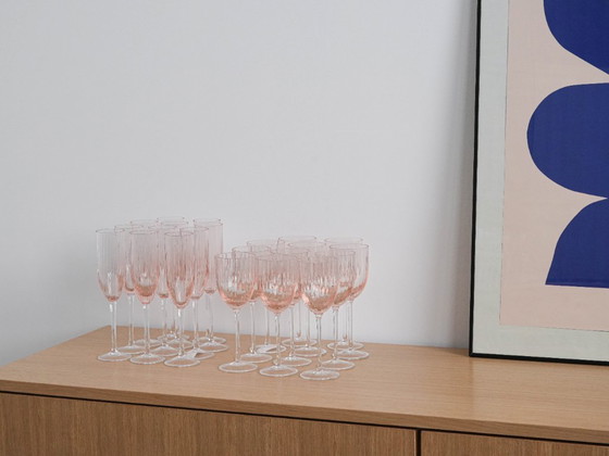 Image 1 of Set proseccoglazen, Frans design, jaren 70, gemaakt in Frankrijk.