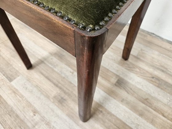 Art Deco eetkamerstoelen van walnoothout en stof, 1940 – Wood, Klassiek (photo 10 of 13)