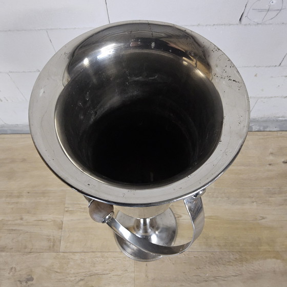 Image 1 of Art Deco Standing Silver-Colored Wine Cooler / Champagne Cooler (Nickel-Plated) / Champagne Holder