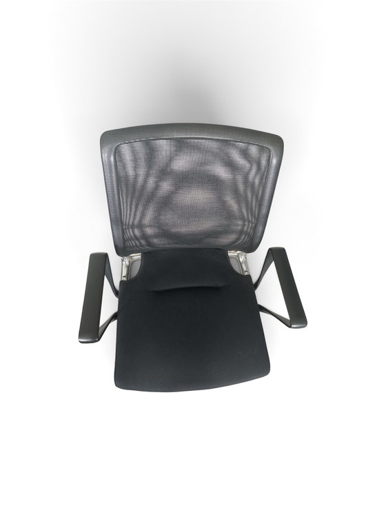 Chaises de bureau et de conférence Vitra Meda - Lot de 4 – Chaises pivotantes, Chrome, Textile (photo 5 of 6)