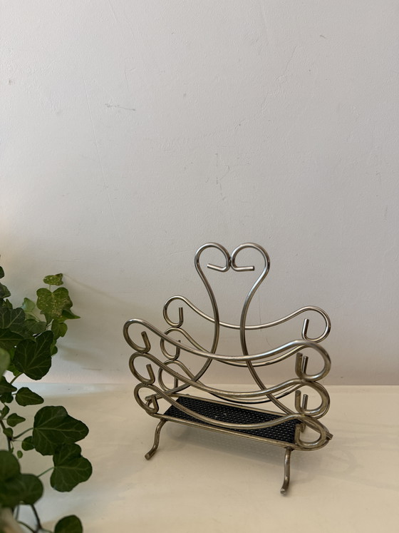 Image 1 of Chrome napkin holder letter holder 1970s