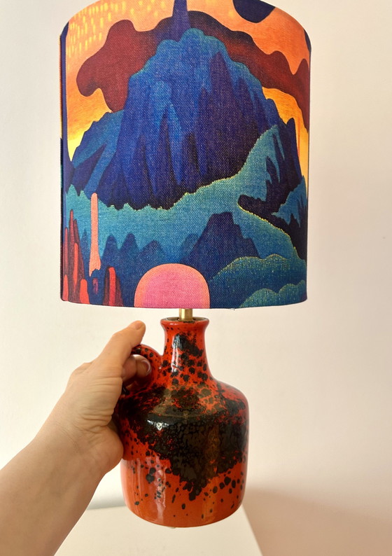 Image 1 of Lampe de balcon Space Age - sans fil - céramique recyclée d'Allemagne de l'Ouest