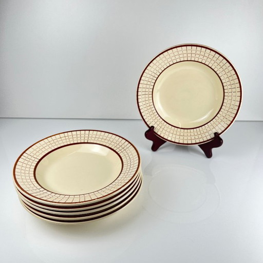 Set of 6 Longchamp soup plates, "Colmar" model