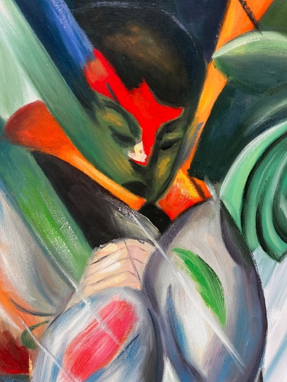 Image 1 of Frans Marc - In the Rain. Hand-painted artwork on canvas (delivered rolled up)