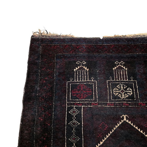 Image 1 of Vecchio tappeto Baluch in lana annodato a mano, metà del XX secolo