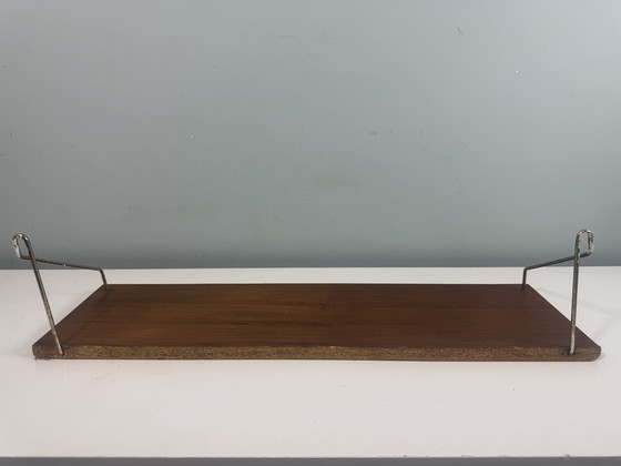 Image 1 of Vintage Teak houten wandplank Metà secolo