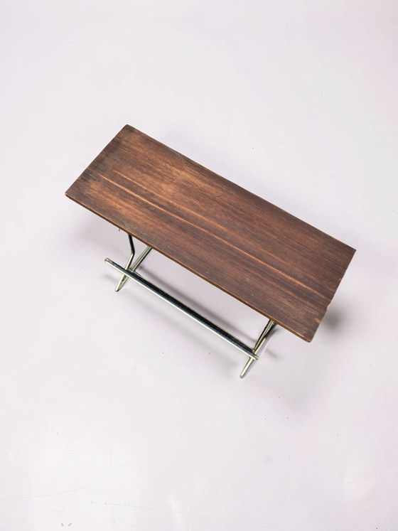 Image 1 of Vintage side table with magazine rack