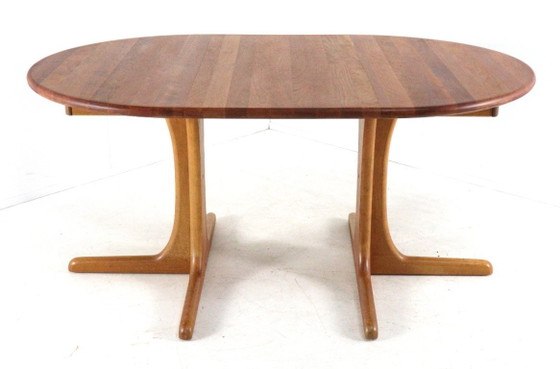 Vintage Round 2x Extendable Dining Table Danish – Wood (photo 9 of 18)