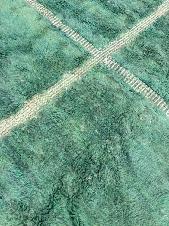 Image 1 of Green Beni M’rirt Moroccan Rug – Handmade Wool Area Rug – Luxury Berber Carpet – 200x300 cm – Contemporary Moroccan Decor