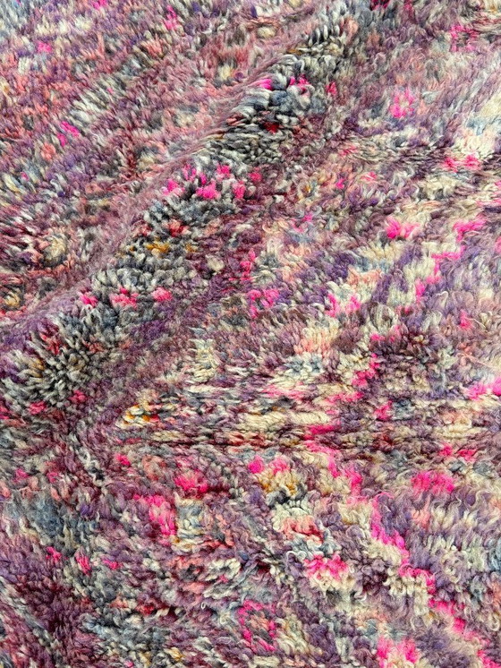 Image 1 of Boujad tapijt 210x390 cm – Vintage Marokkaans tapijt – Groot handgemaakt wollen vloerkleed