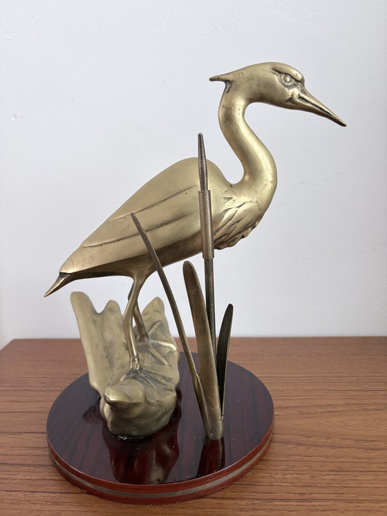 Messing reiger beeld – Decoratieve objecten, Brass (photo 8 of 11)