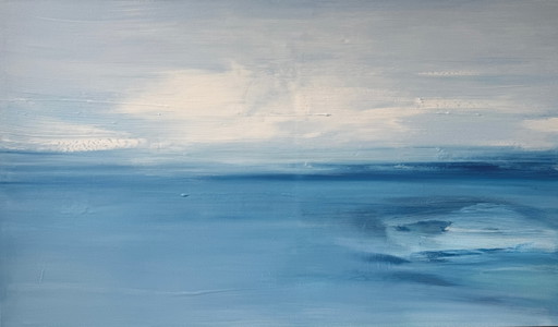 Tide Washing abstract landschap kust impressionistisch schilderij origineel kunstwerk