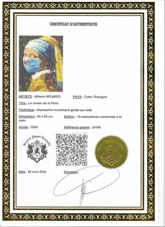 Alberto RICARDO - La Jovem De La Perla - Artist Lithograph – Lithographs & prints, Canvas (photo 9 of 14)