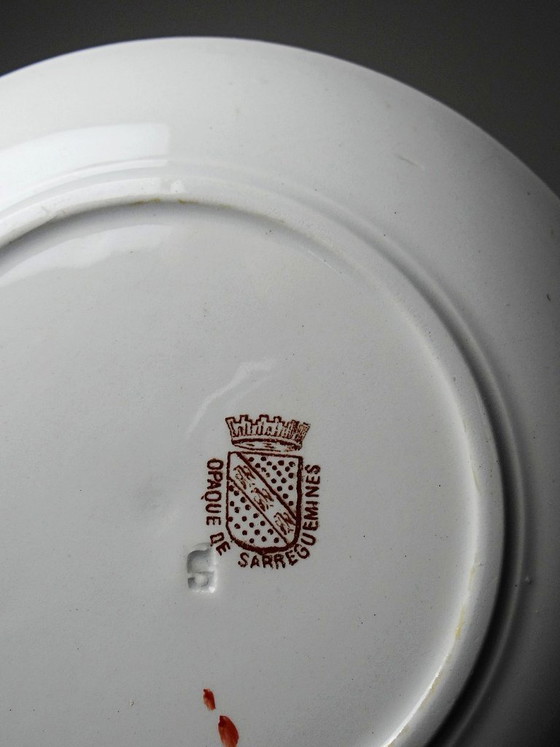 Image 1 of Sarreguemines - Kyoto - antique tea set: 5 cups and 6 Japanese-style saucers