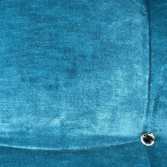 Image 1 of 6x moduli divano camaleonda di mario bellini per b&b italia in velluto di lino azzurro