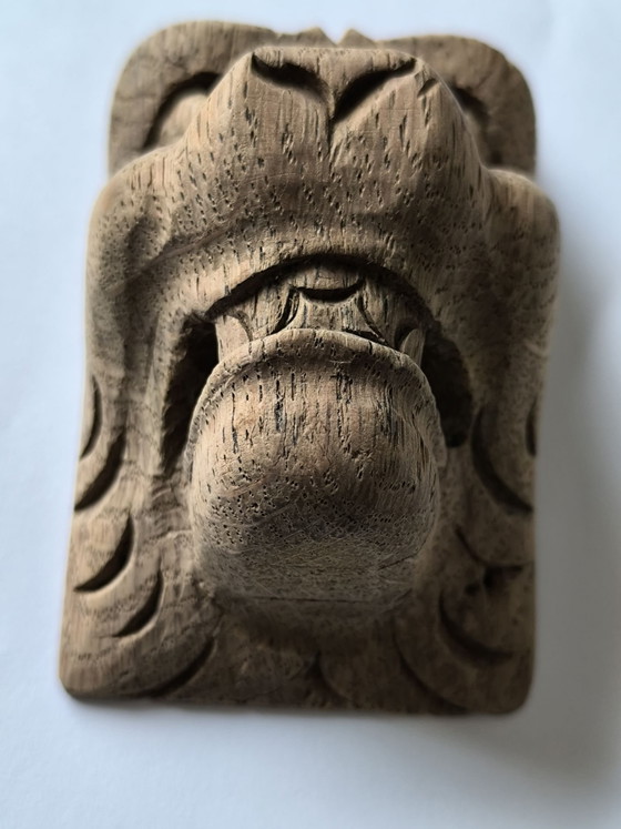 Mensola in Legno Testa di Leone, Decorazioni murali, Marrone (foto 7 di 7)