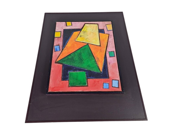 Image 1 of Liesbeth Tóth-de Knegt - 'Falling Castles in the Air' - canvas on wood - signed