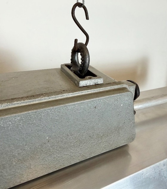 Image 1 of Industriële grijze buislamp van Elektrosvit, jaren 70