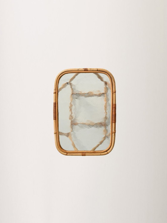 Image 1 of Mesa de centro de bambú con vidrio esmerilado