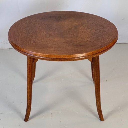 Table basse ronde en placage de chêne, Mid Century, années 1960 - Vintage Modern Design