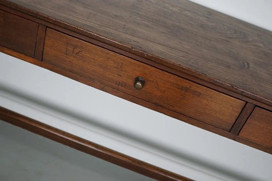 Image 1 of Tavolino rustico antico da fattoria francese in legno di olmo, inizio XX secolo