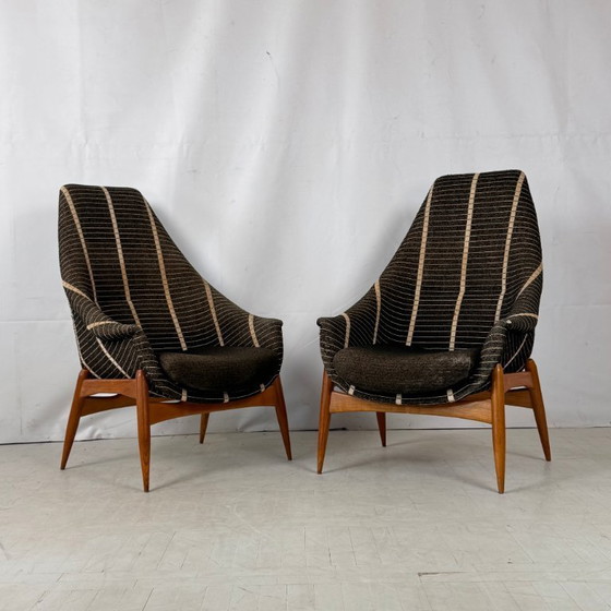 Image 1 of Pair of Julia Gaubek High-Back Armchairs, 1960s
