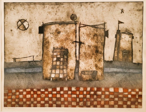Grabado Marjan Smit, paisaje abstracto, 1998, Litografías y grabados, Papel, Metal, Marrón (foto 2 de 6)