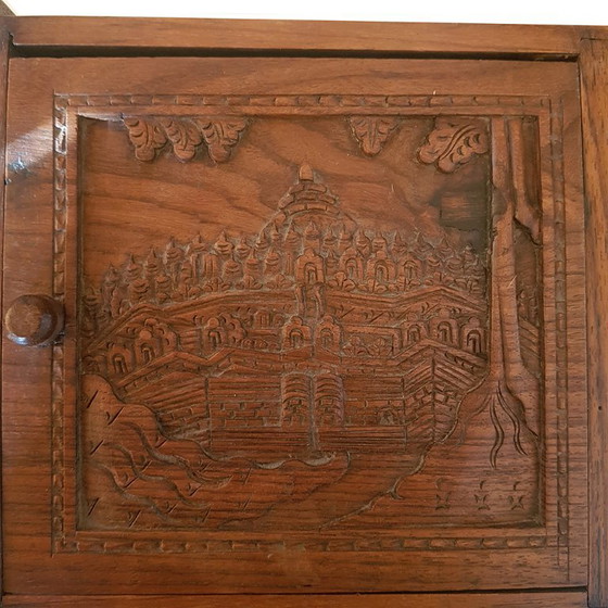 Art Deco naaidoos van Indiaas palissanderhout, Indonesië, jaren 1930 – Opbergkast, Wood (photo 6 of 11)