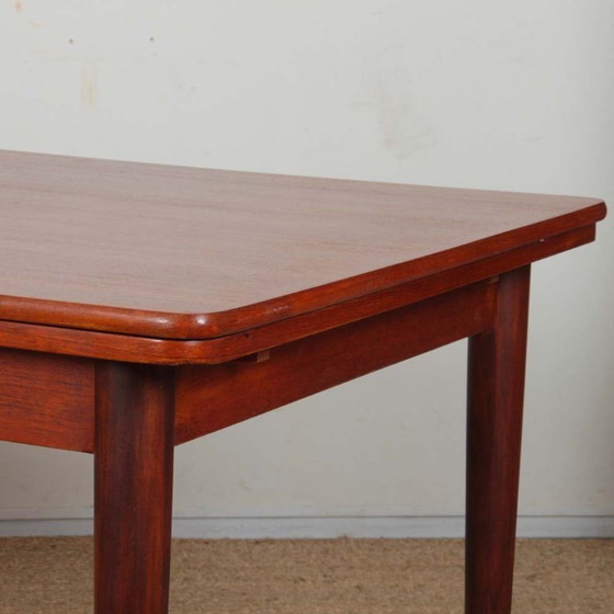 Image 1 of Extendable rectangular teak dining table, 1970
