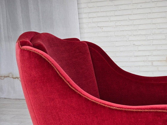 Años 70, Sillón danés, Terciopelo para muebles, Patas de madera de fresno. – Sillones, Velvet, Wood (photo 10 of 21)