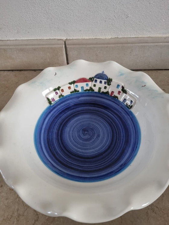 Image 1 of ciotola portafrutta piatto da portata decorazione ceramica greca