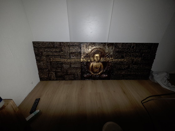 Image 1 of Wooden Buddha wall decoration
