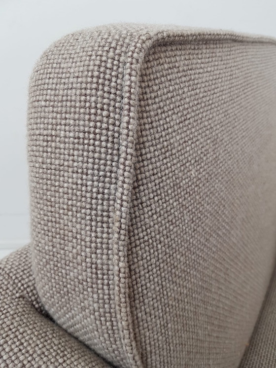 Image 1 of Set di divani vintage in legno di teak | divano + 2 poltrone in lana beige De Ploeg