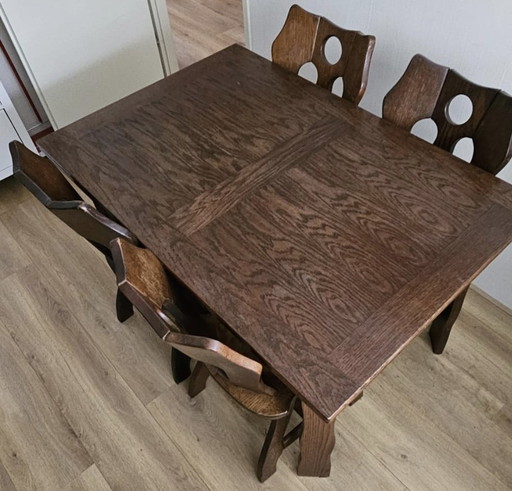 Extendable brutalist dining table