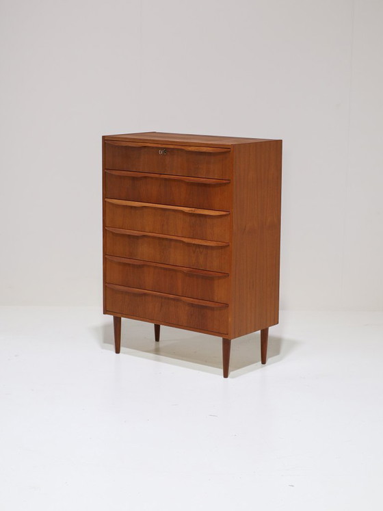 Image 1 of Commode haute en teck, style danois vintage des années 1960