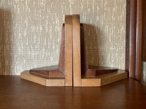 Vintage Wooden Bookends - Art Deco / Amsterdam School – Decorative Objects (photo 2 of 5)