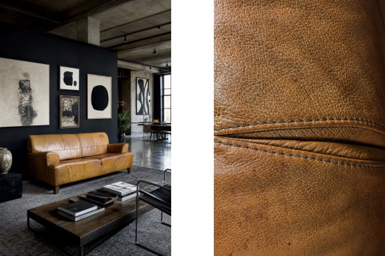 Vintage driezitsbank van bruin leer in industriële mid-century modern stijl, jaren 60. – 3-5 zitsbanken (photo 21 of 26)