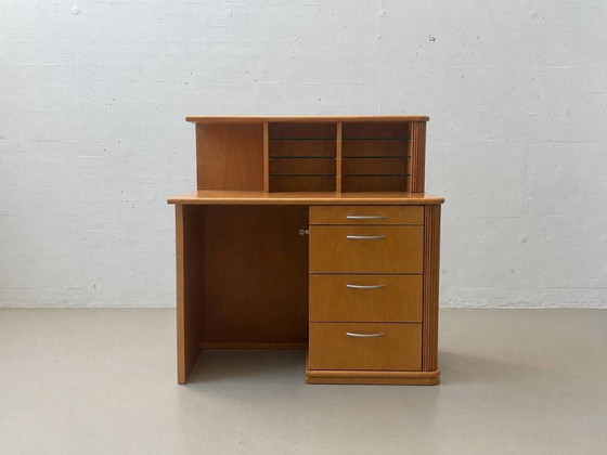 Scrivanie vintage con ripiano e struttura scanalata, anni '90 – Wood (photo 10 of 14)