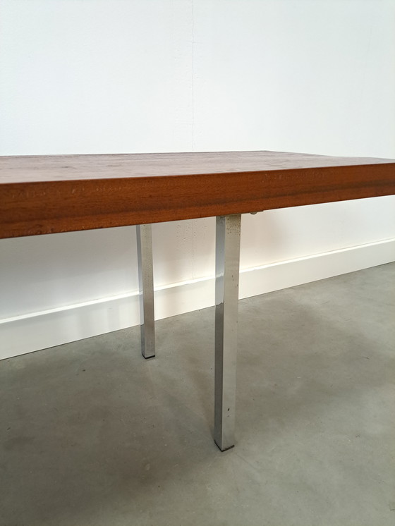 Image 1 of Banc en acajou massif avec pieds chromés