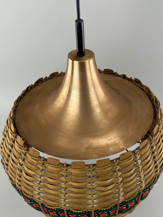 Image 1 of Lámpara de techo de los años 60 y 70, lámpara colgante de cristal Doria, diseño de la era espacial.