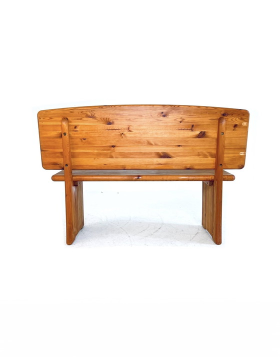 Image 1 of Vintage Brutalist bench in Pine, 1970s