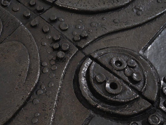 Image 1 of Belgian brutalist ceramic lacquer coffee table Erik Deforce 1977