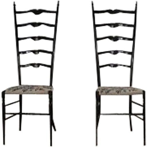 Paar vintage Italiaanse Chiavari eetkamerstoelen, 1960