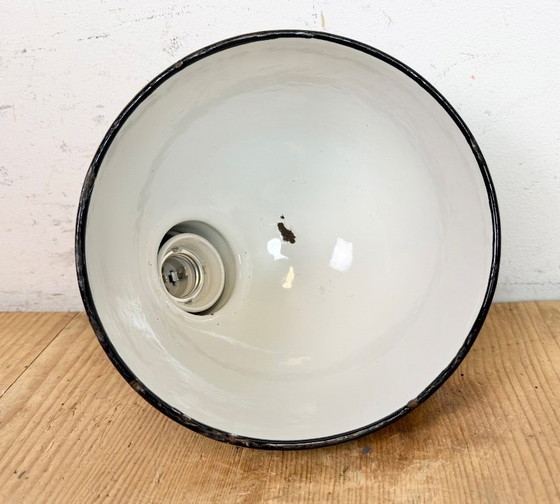 Image 1 of Industrial Grey Enamel Factory Pendant Lamp, 1960s