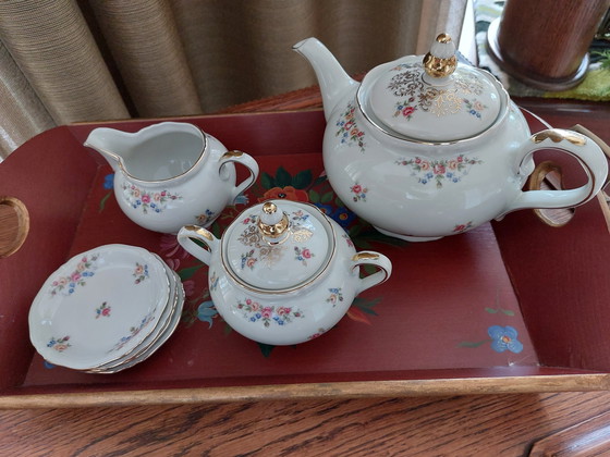 Image 1 of Mobiletto da tè con set da tè e colazione