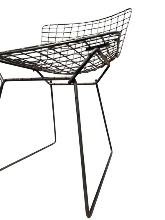 Image 1 of Paire de chaises Harry Bertoia en fil de fer haut de gamme pour Knoll - Acier et coussins d'origine - 1950
