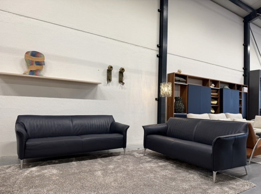 Leolux Mayon sofa set 3 & 2 seater Blue leather