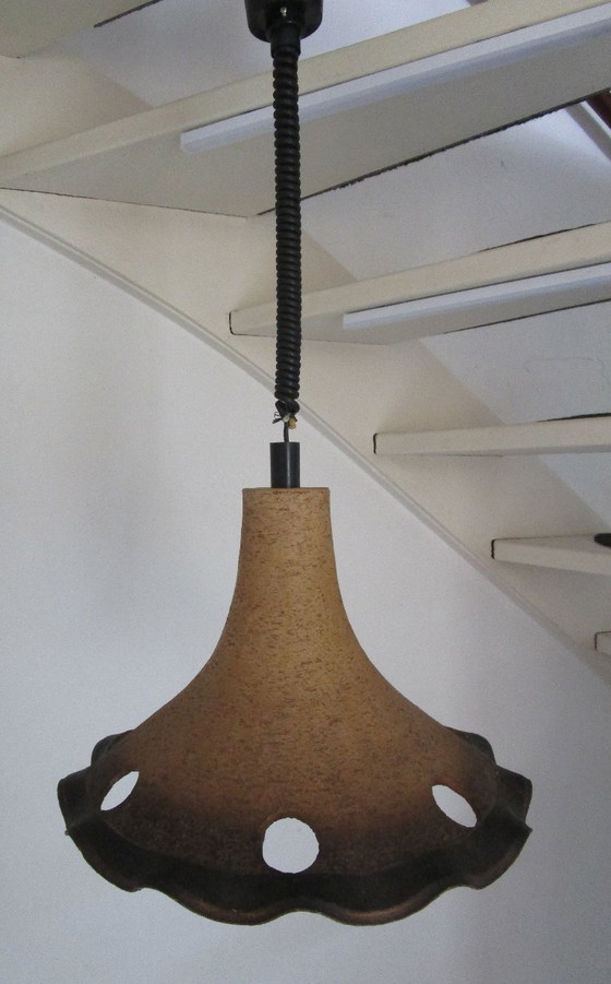 Lampada a Sospensione Vintage XL in Ceramica Anni '70 | Fat Lava / Germania Ovest | ø 42 cm. (photo 9 of 9)